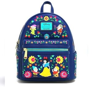 🆕️💙❤Snow White Loungefly Embroidered Floral BackPack 🎒NWT